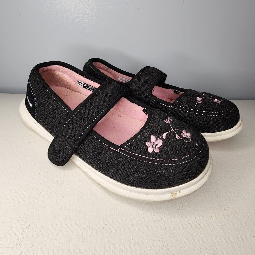 Spenco Medical Corp. Womens Mary Janes Felt/Adjustable Strap/Embroidered Sz 6W